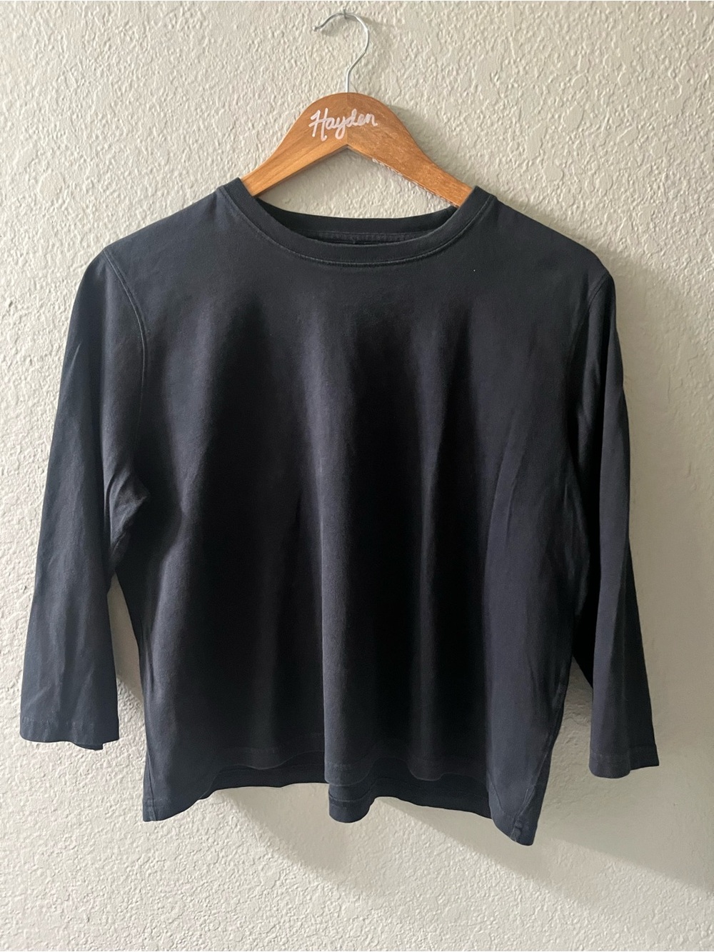 L.L. Bean Black Women's Long Sleeve Crewneck Top